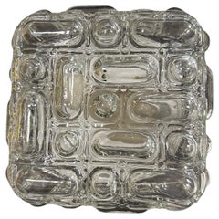 Square Bubble Glass Flush Mount Helena Tynell Style, Retro, 1970s