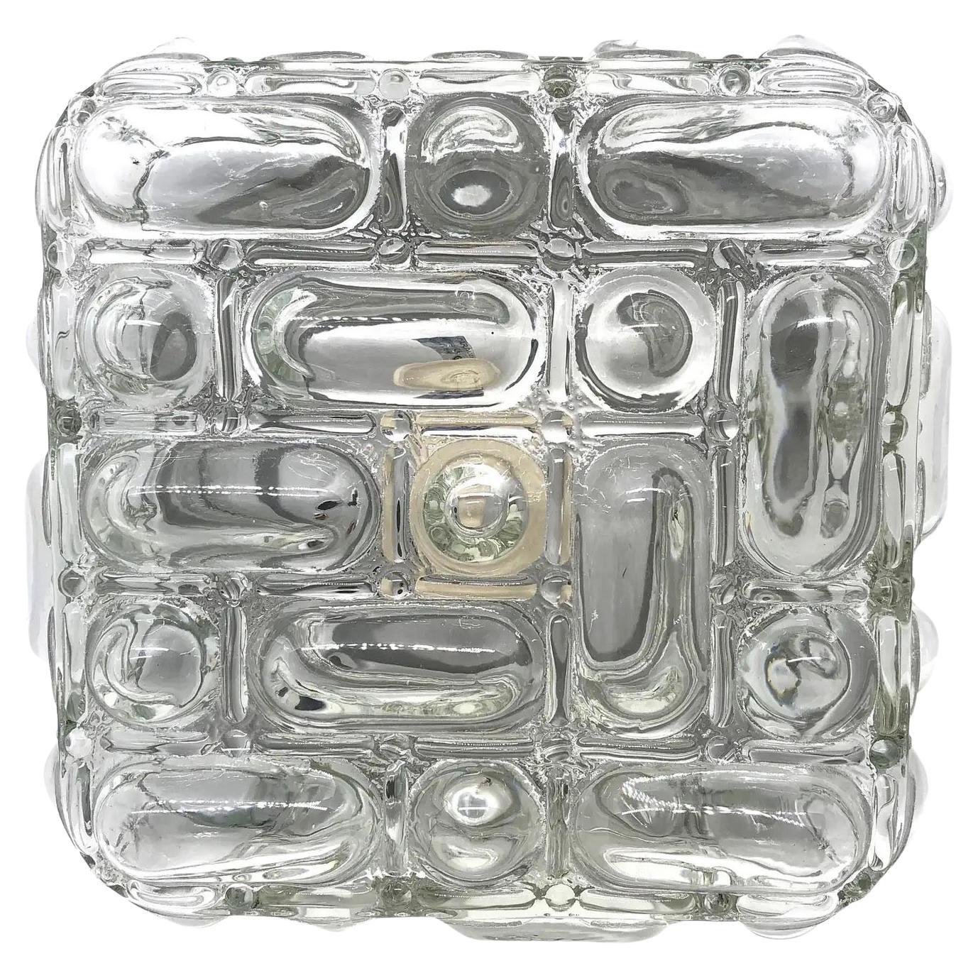Empotrable cuadrado de cristal burbuja Estilo Helena Tynell, Vintage, Años 70