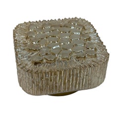 Square Bubble Iridescent Smoked Glass Flush Mount, Vintage, 1960s