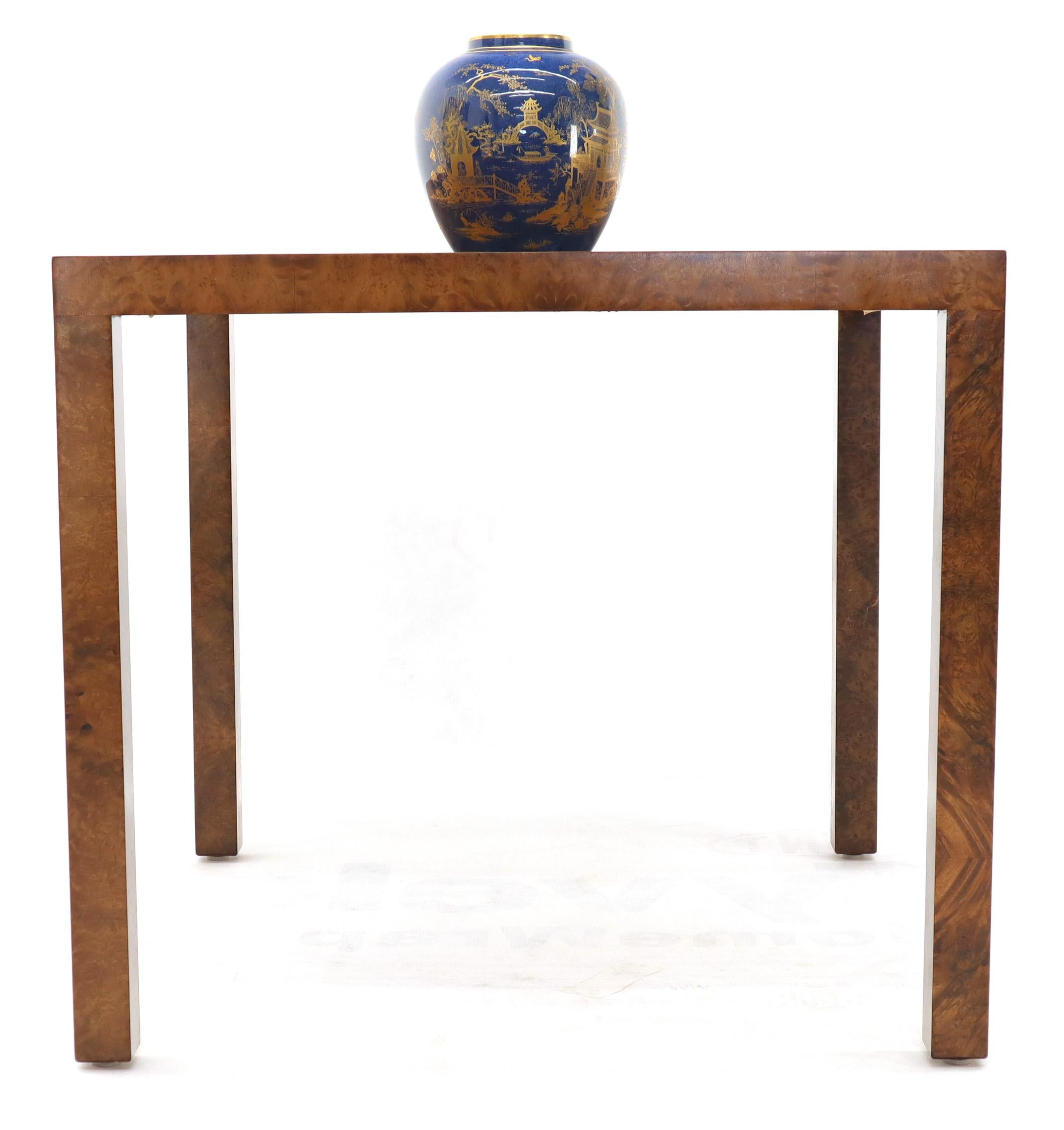 Square Burl Wood Game Center Table by Milo Baughman for Directional 1
