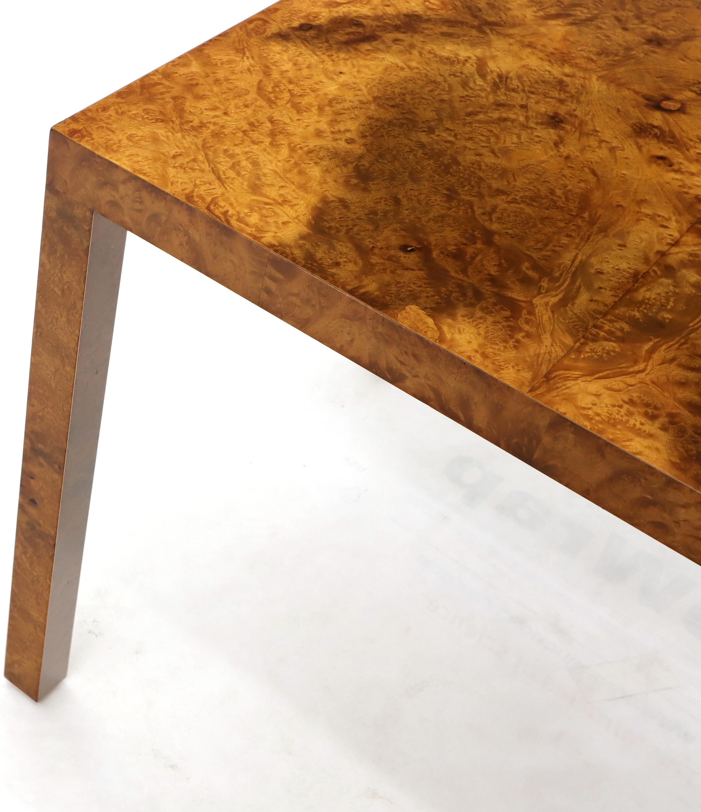American Square Burl Wood Game Center Table by Milo Baughman for Directional