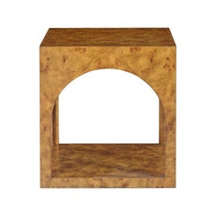 Square Burl Wood Side Table