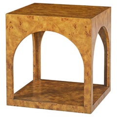Quadratischer Beistelltisch aus Burl Wood