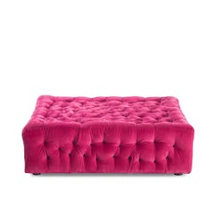 Square Capitonnè Ottoman La Michetta Pouf by Gaetano Pesce for Meritalia Velvet