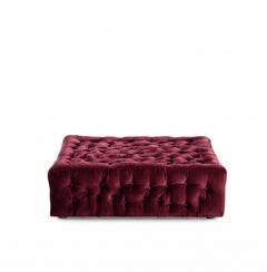 Square Capitonnè Ottoman La Michetta Pouf by Gaetano Pesce for Meritalia Velvet