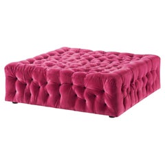 Square Capitonnè Ottoman La Michetta Pouf by Gaetano Pesce for Meritalia Velvet