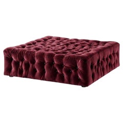 Square Capitonnè Ottoman La Michetta Pouf by Gaetano Pesce for Meritalia Velvet