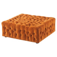 Square Capitonnè Ottoman La Michetta Pouf by Gaetano Pesce for Meritalia Velvet