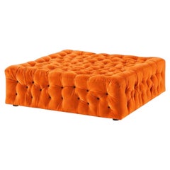 Square Capitonnè Ottoman La Michetta Pouf by Gaetano Pesce for Meritalia Velvet