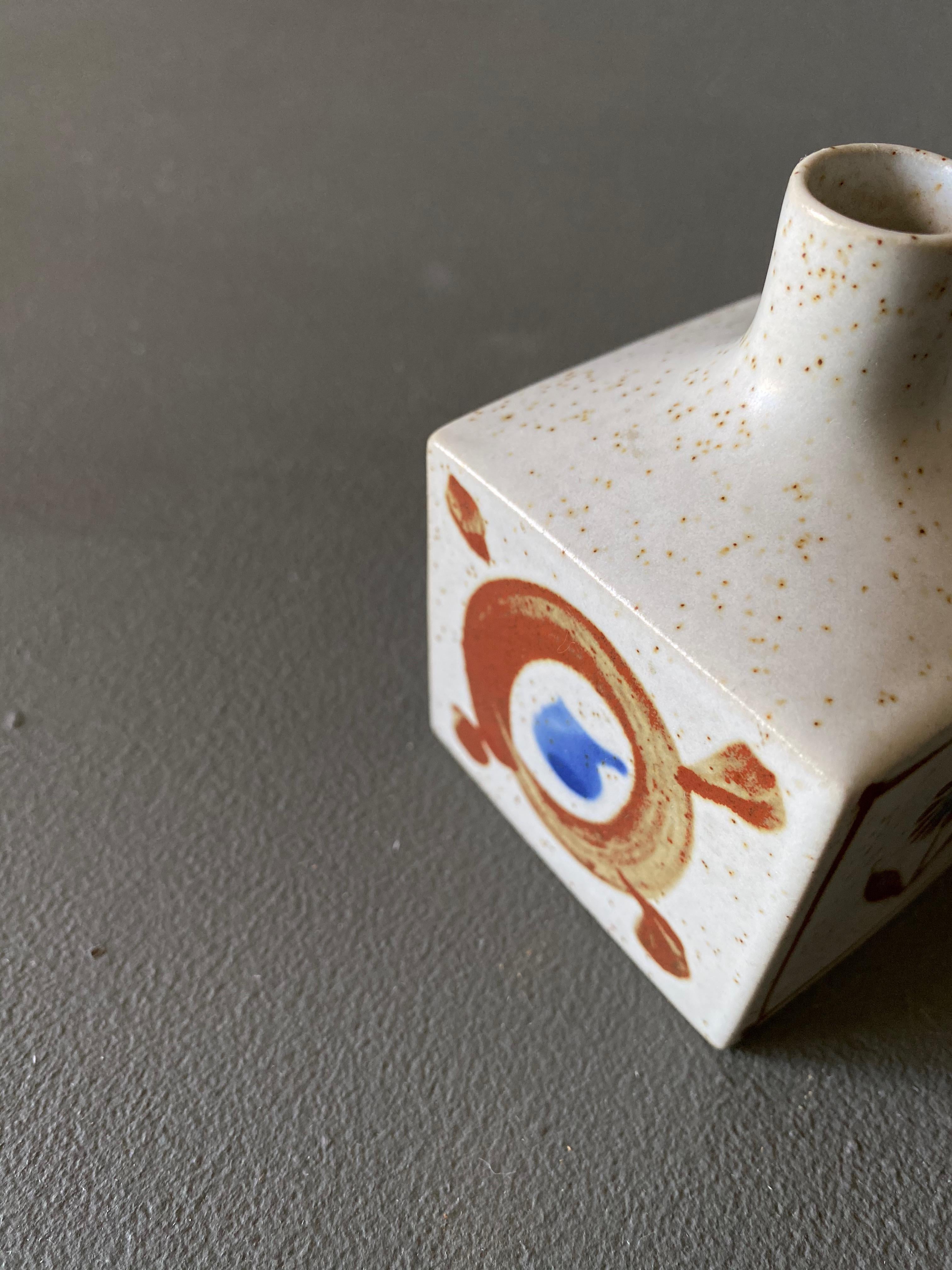 Mid-Century Modern Square Ceramic Bud Vase by Otagiri Japan