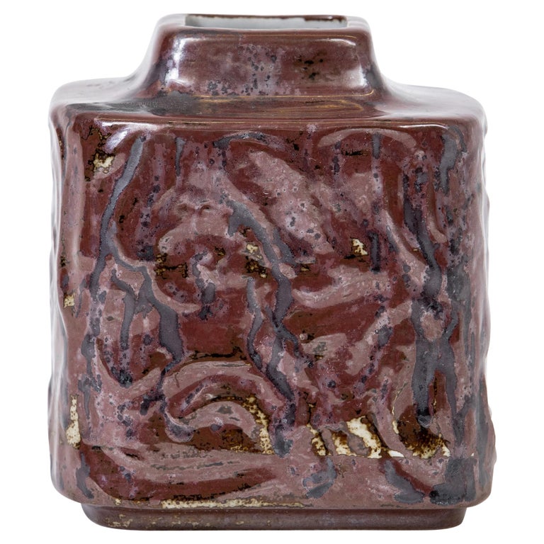 Square Ceramic Vase by Desire Stenj, Denmark, 1960s For Sale at 1stDibs