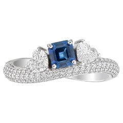 Square Ceylon Sapphire Ring