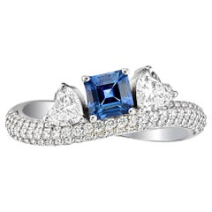 Square Ceylon Sapphire Ring
