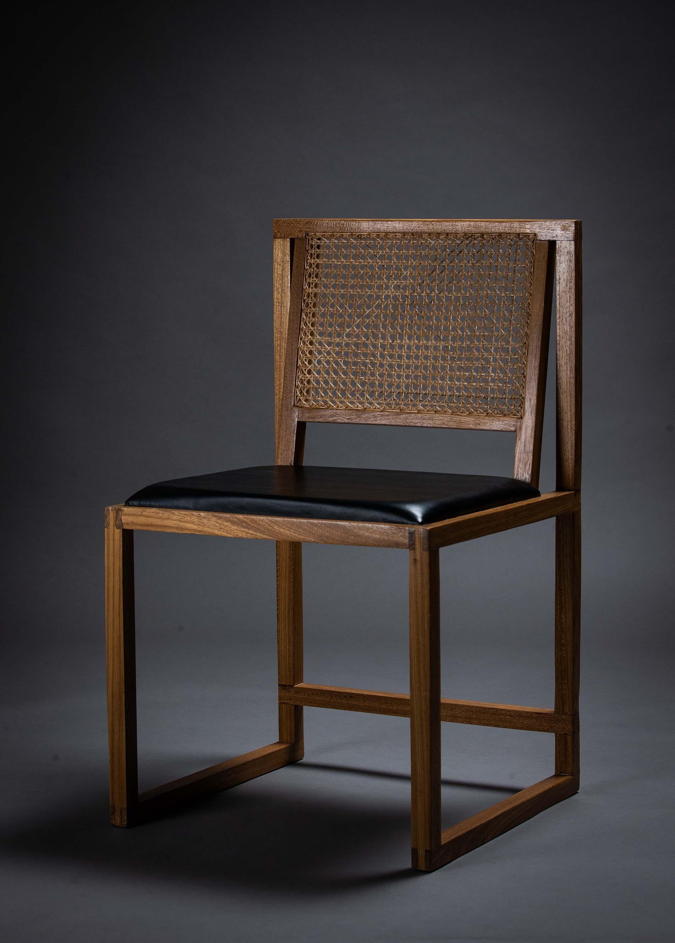 The Square Chair. Produced with Solid Wood Using Mortise and Tenon Joinery.  For Sale 5