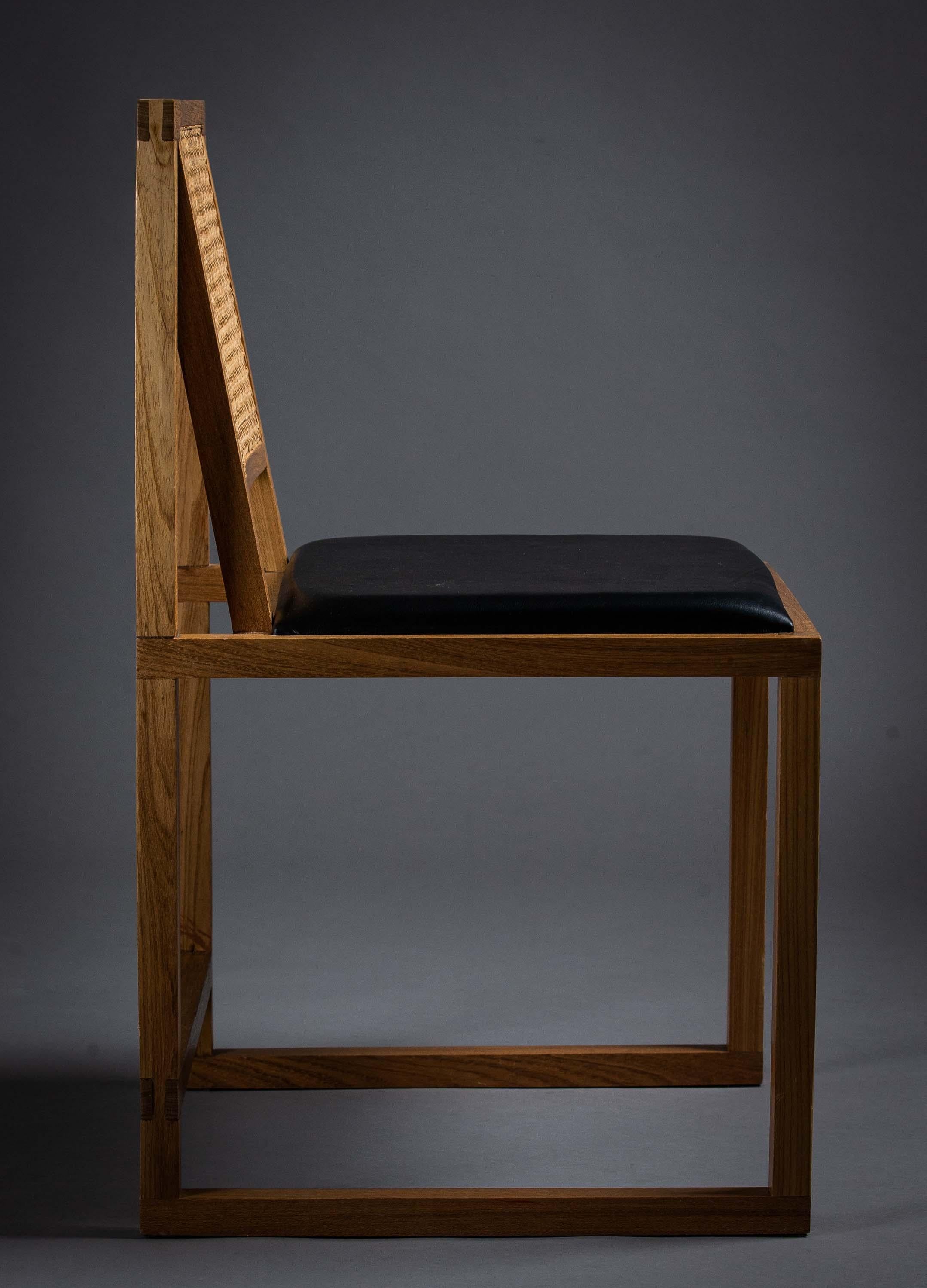 The Square Chair. Produced with Solid Wood Using Mortise and Tenon Joinery.  For Sale 9