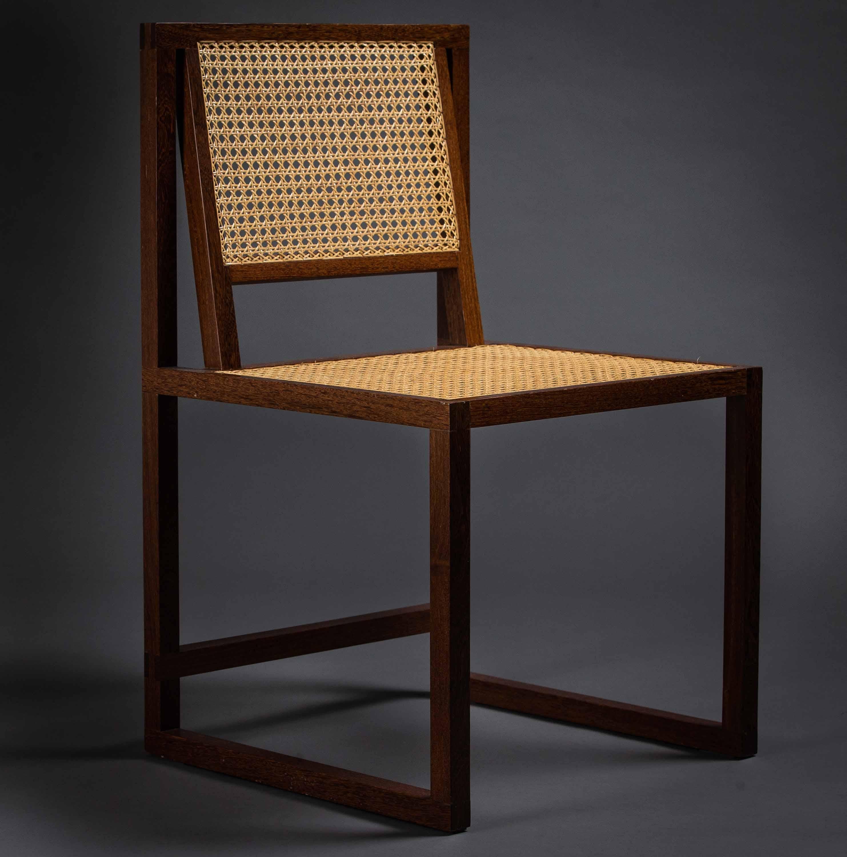 Hand-Crafted The Square Chair. Produced with Solid Wood Using Mortise and Tenon Joinery.  For Sale