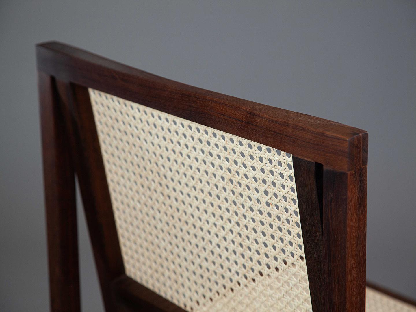 Brazilian The Square Chair. Produced with Solid Wood Using Mortise and Tenon Joinery.  For Sale