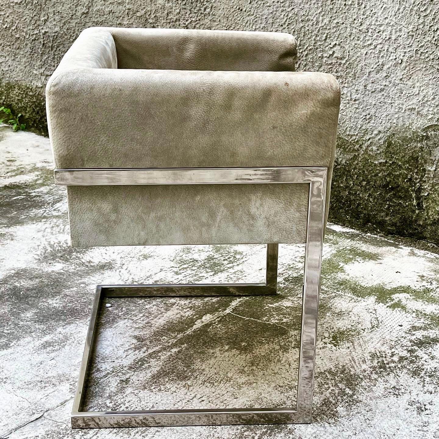 Italian Square Chairs in the style of Saporiti Italia, 1970s, Set of 4