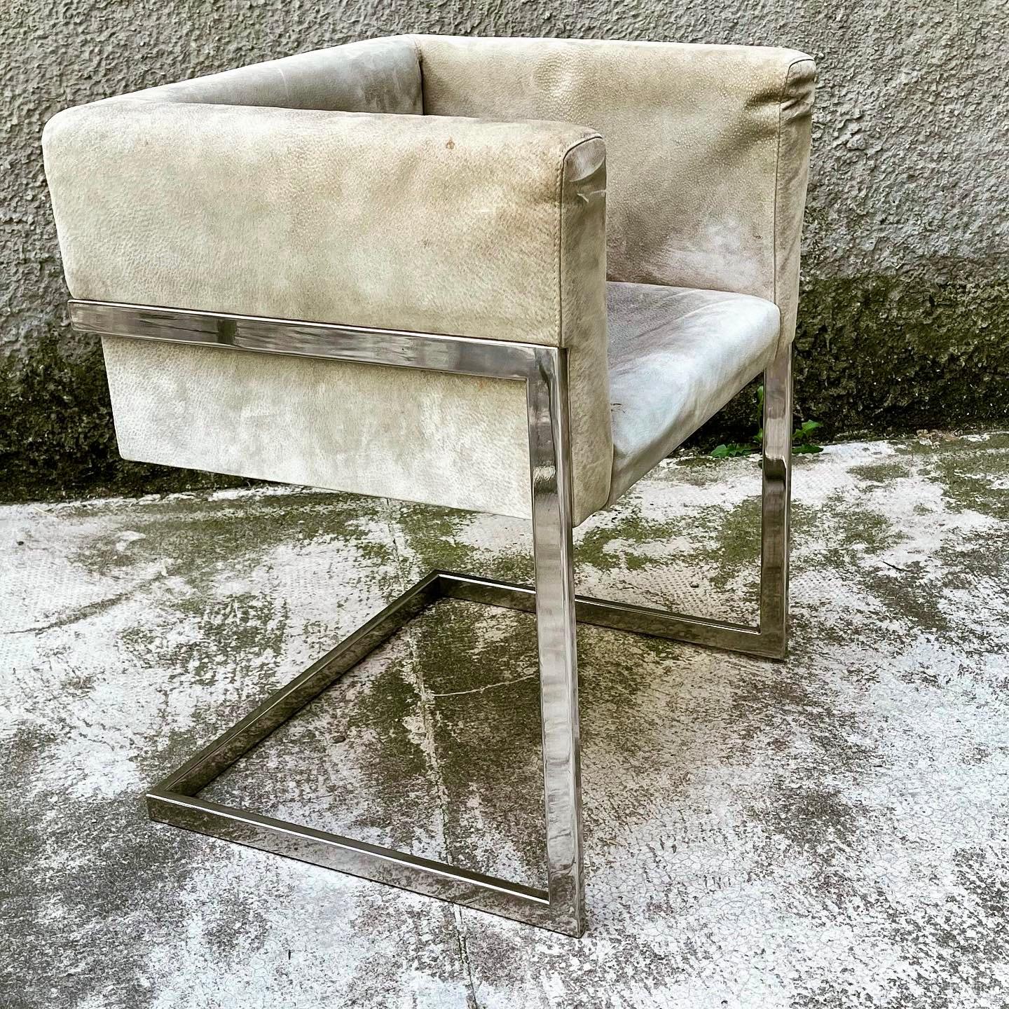 Square Chairs in the style of Saporiti Italia, 1970s, Set of 4 In Good Condition In Milano, IT