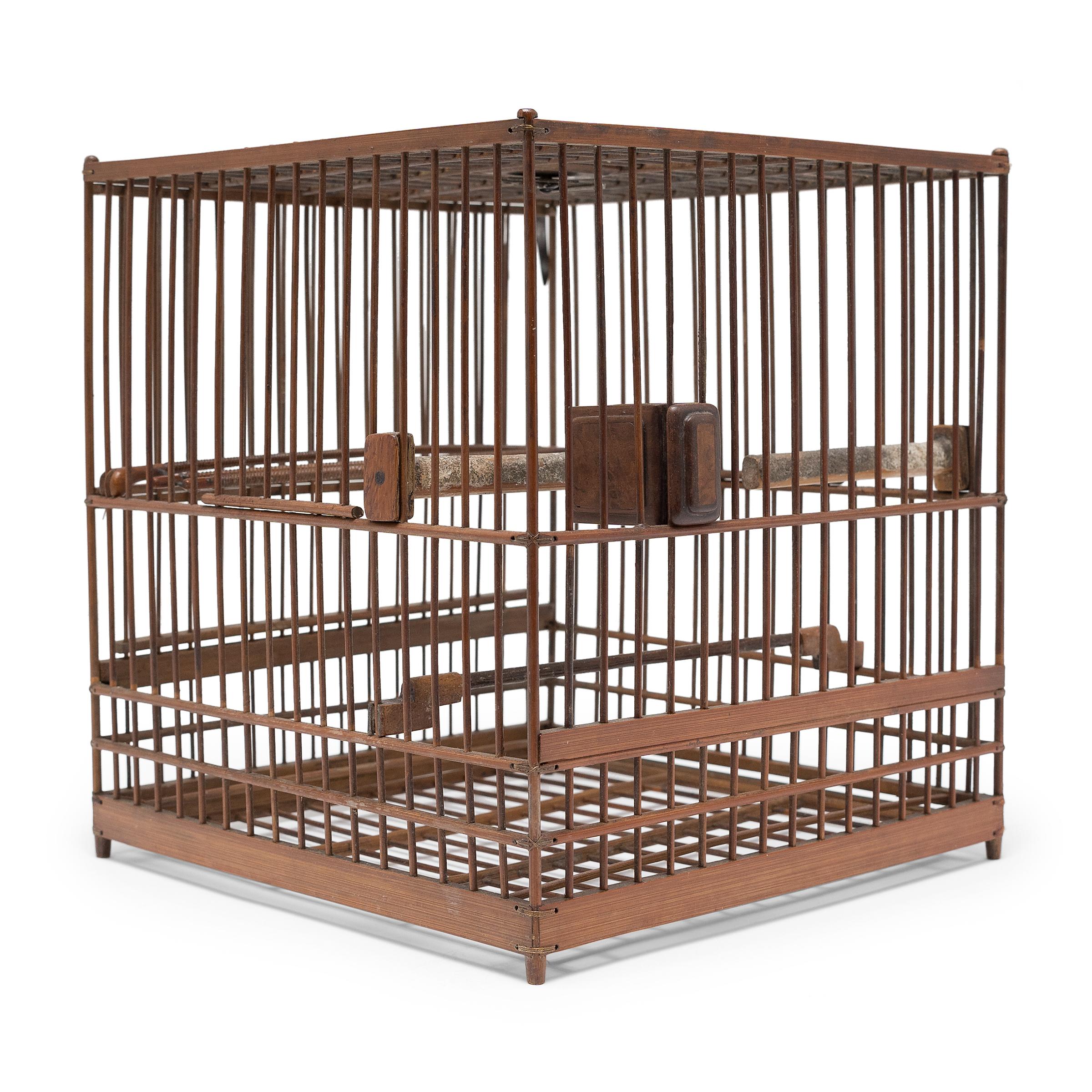 cage oiseau bambou