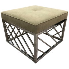 Square Chrome Midcentury Bench