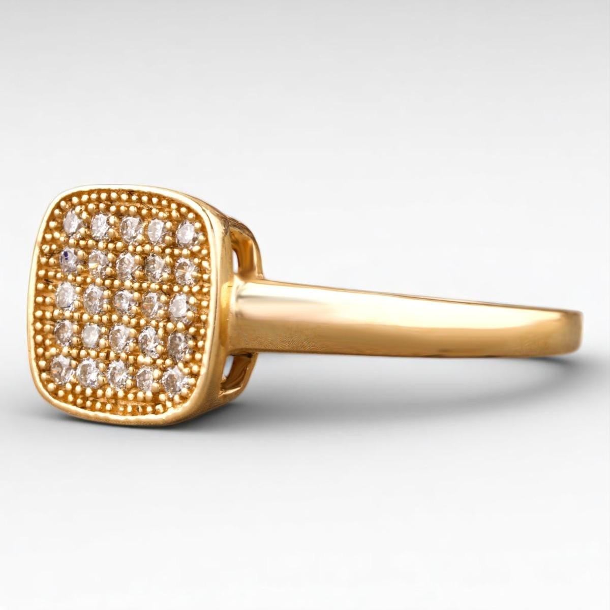 Taille ronde Bague homme en or massif 14K (certifié) avec diamant en forme de grappe carrée en vente