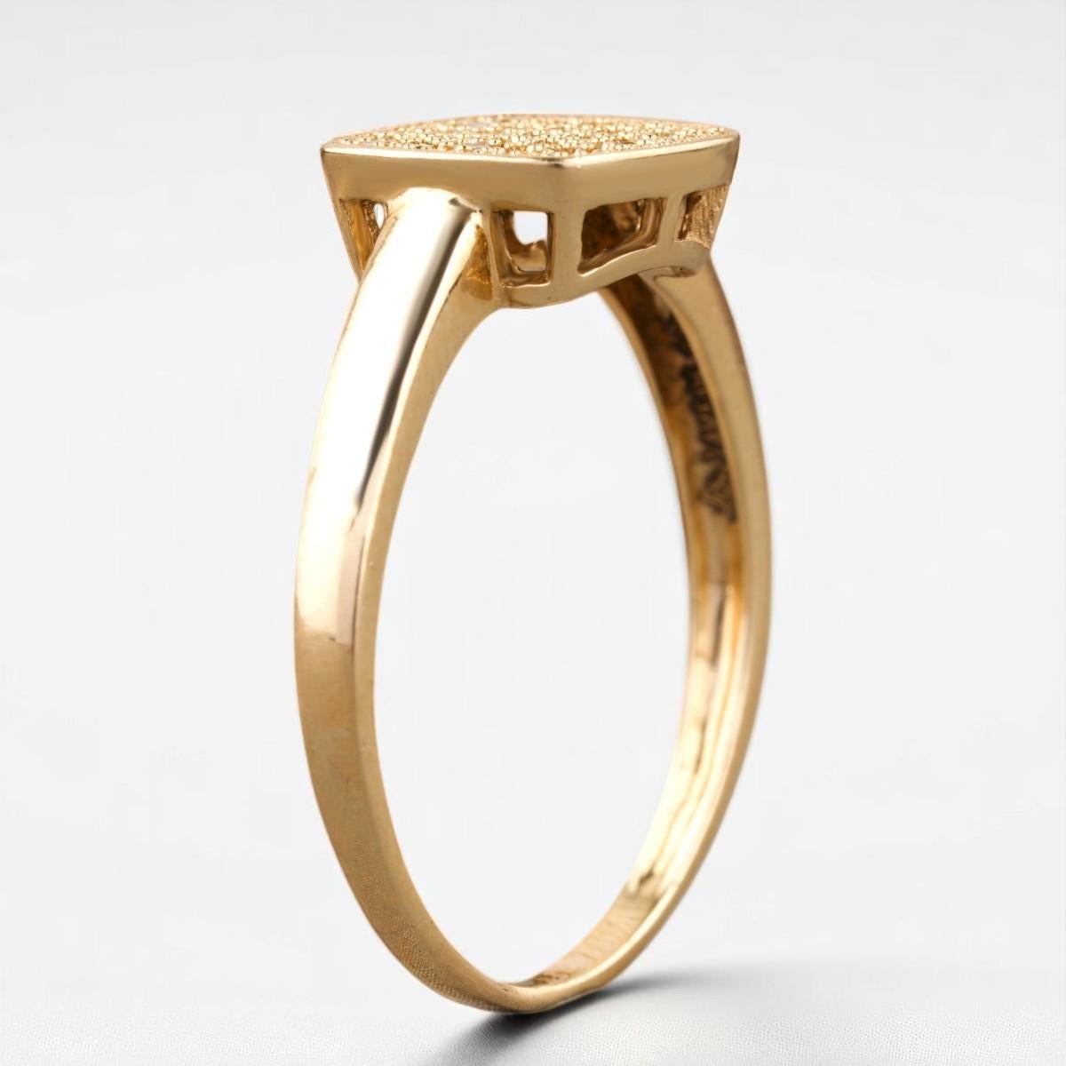 Bague homme en or massif 14K (certifié) avec diamant en forme de grappe carrée Pour femmes en vente