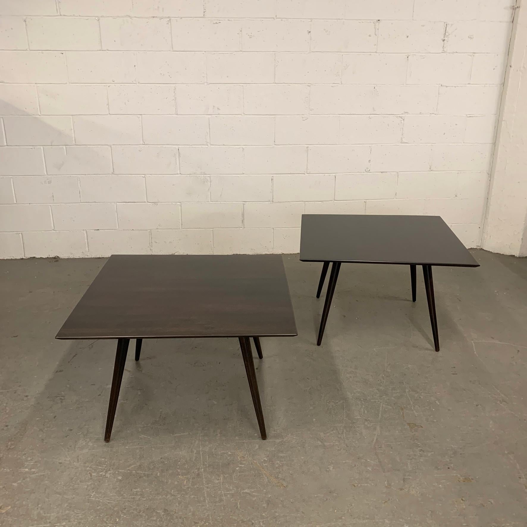 Mid-Century Modern, maple, coffee or side/end tables by Paul McCobb, Planner Group for Winchendon are newly ebonized.
