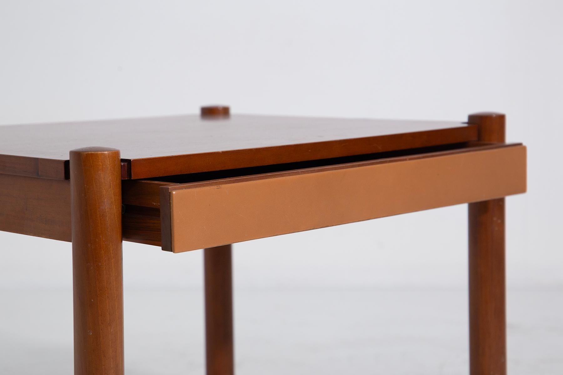 Wood Square coffee table by Eugenio Gerli For Borsani For Sale