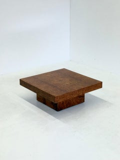 Square coffee table by Fratelli Turri with burl wood