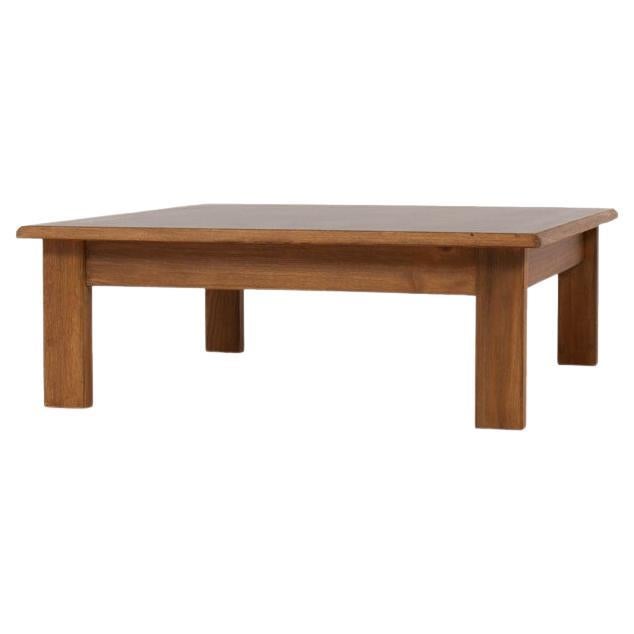 Square Coffee Table by French Andre Sornay Beech and Black Laminate Top, 1960 For Sale