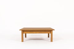 Square Coffee Table by French Andre Sornay Beech and Oak Top 1960,