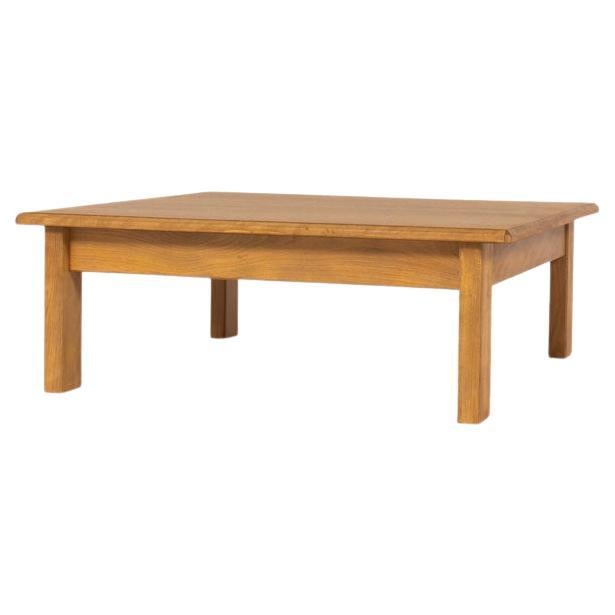 Square Coffee Table by French Andre Sornay Beech and Oak Top 1960, For Sale