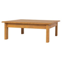 Used Square Coffee Table by French Andre Sornay Beech and Oak Top 1960,