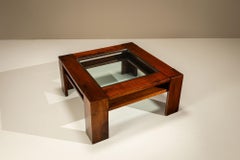 Square Coffee Table by Giuseppe Rivadossi in Slavonian Oak, Italy 1980s
