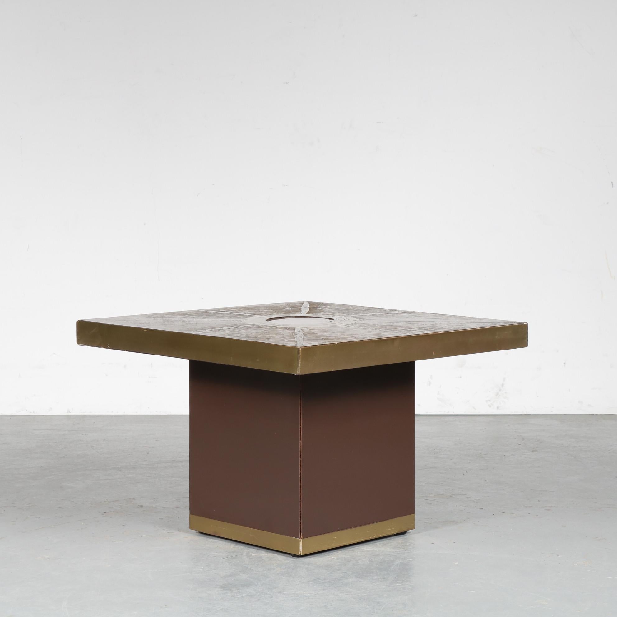 Late 20th Century Square Coffee Table by Paco Rabanne for Lova Creation, Belgium 1970 For Sale