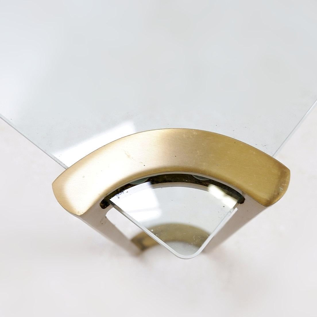 Quadratischer Couchtisch von Peter Ghyczy – 1970er Jahre (Bronze) im Angebot