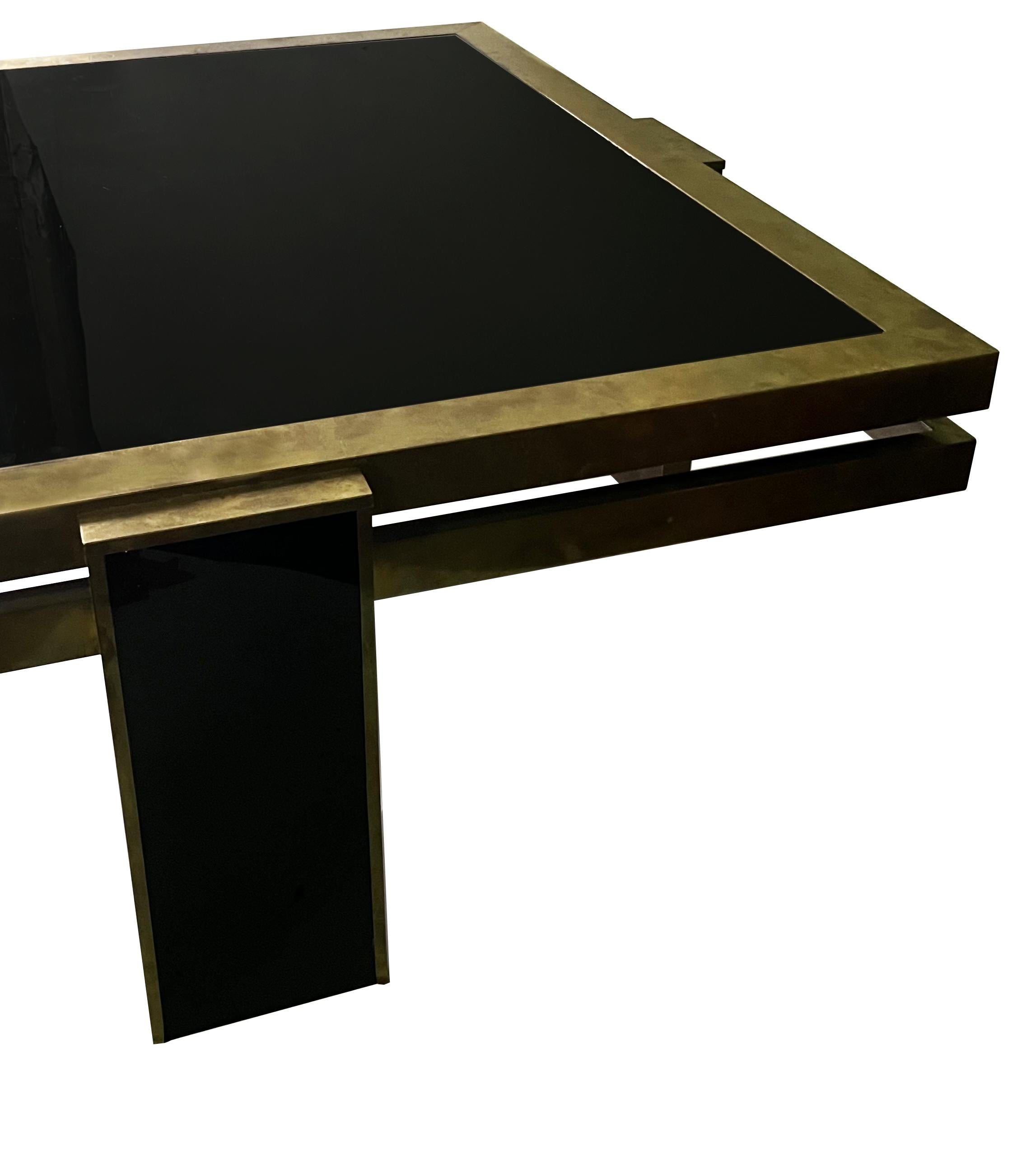 Mid-Century Modern Square coffee table designed by Giacomo Sinopoli for Liwan's Rome, 1970's. For Sale