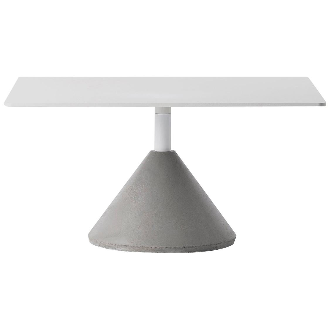 Table basse carrée 'DING' en béton et aluminium 'White'