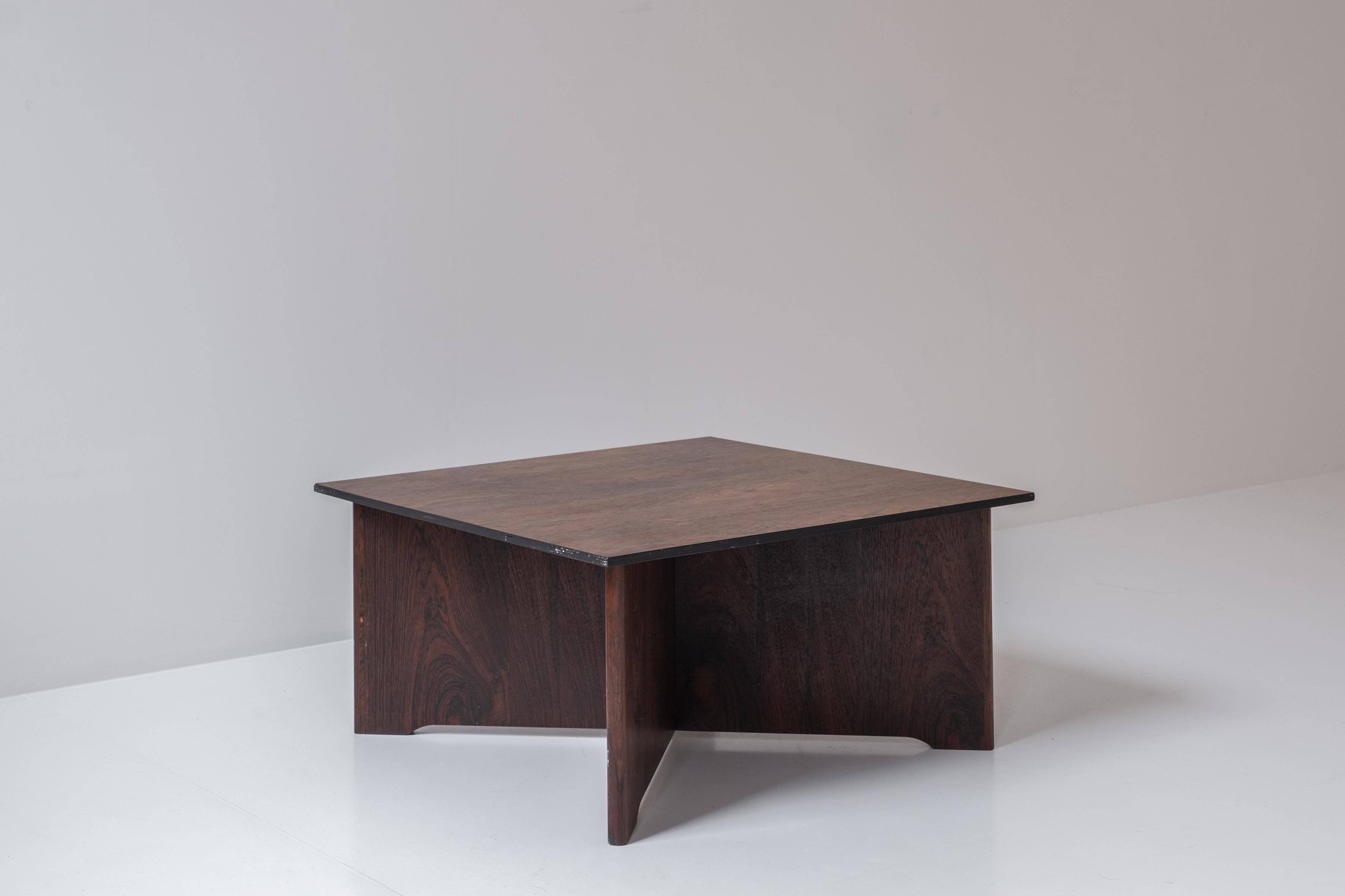 Mid-20th Century Square Coffee Table from Denmark, Designed in the 1960s For Sale