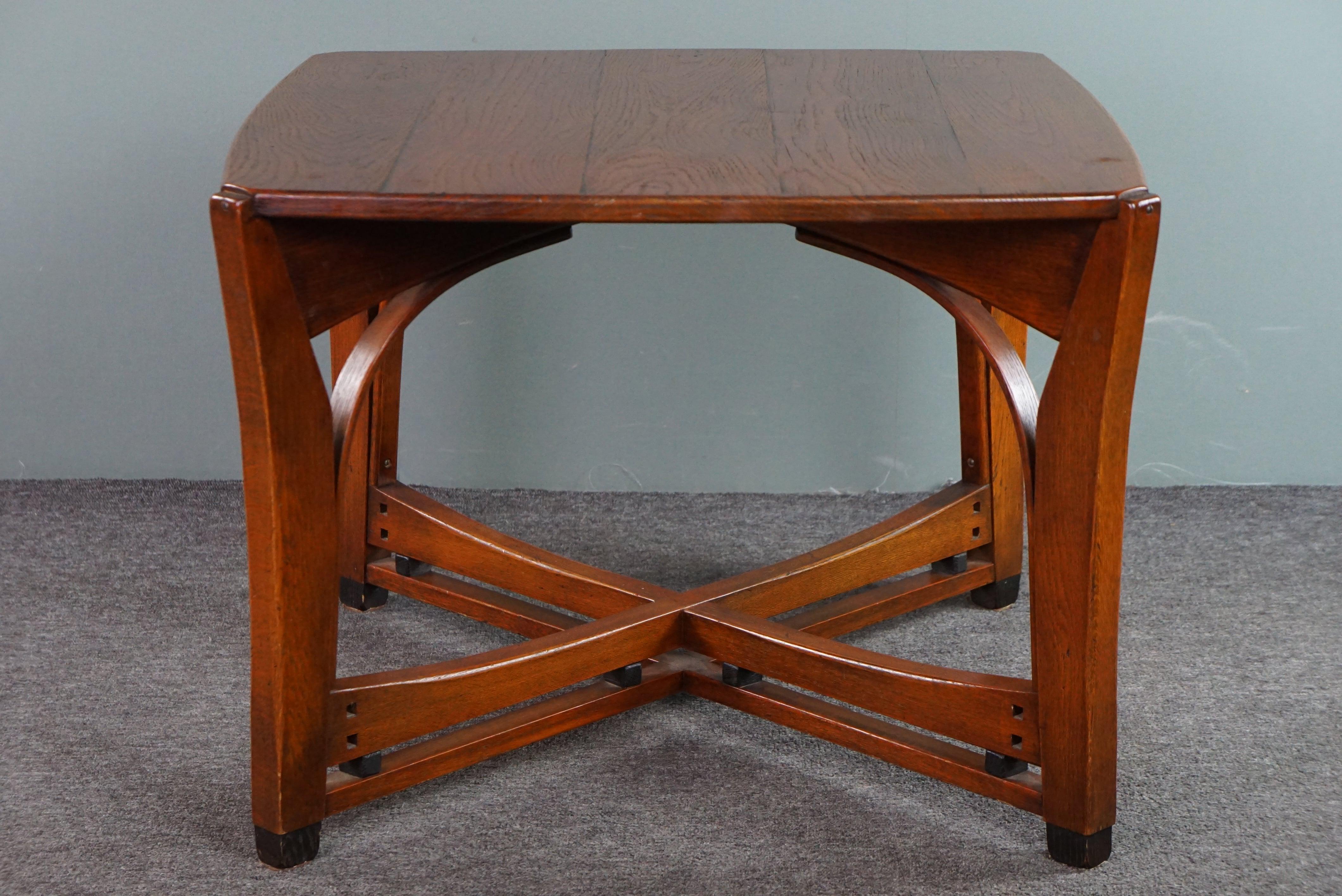 Wood Square coffee table from Schuitema from the Jugendstil series For Sale