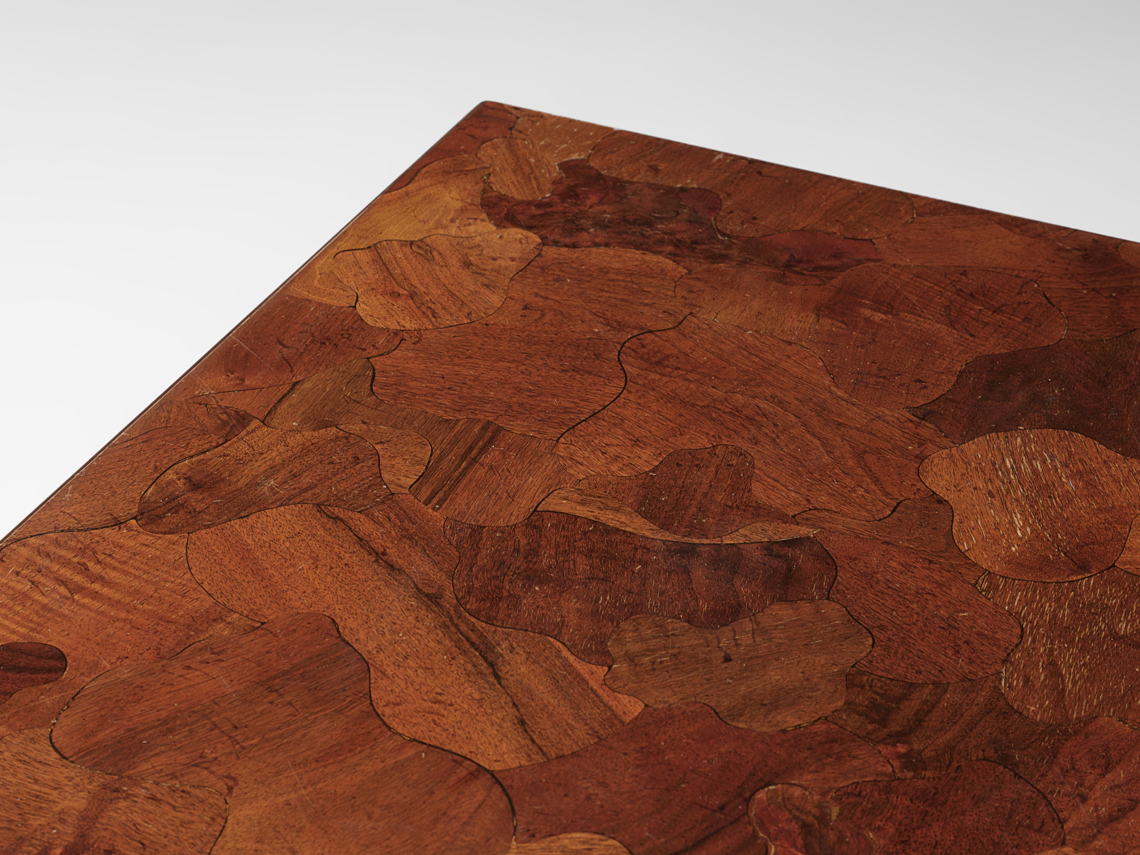 Mid-Century Modern Square Coffee Table in American Walnut with Inlayed Top