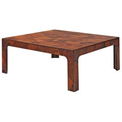 Square Coffee Table in American Walnut with Inlayed Top