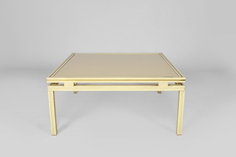 Square Coffee Table in Lacquered Aluminum by Pierre Vandel, France ...