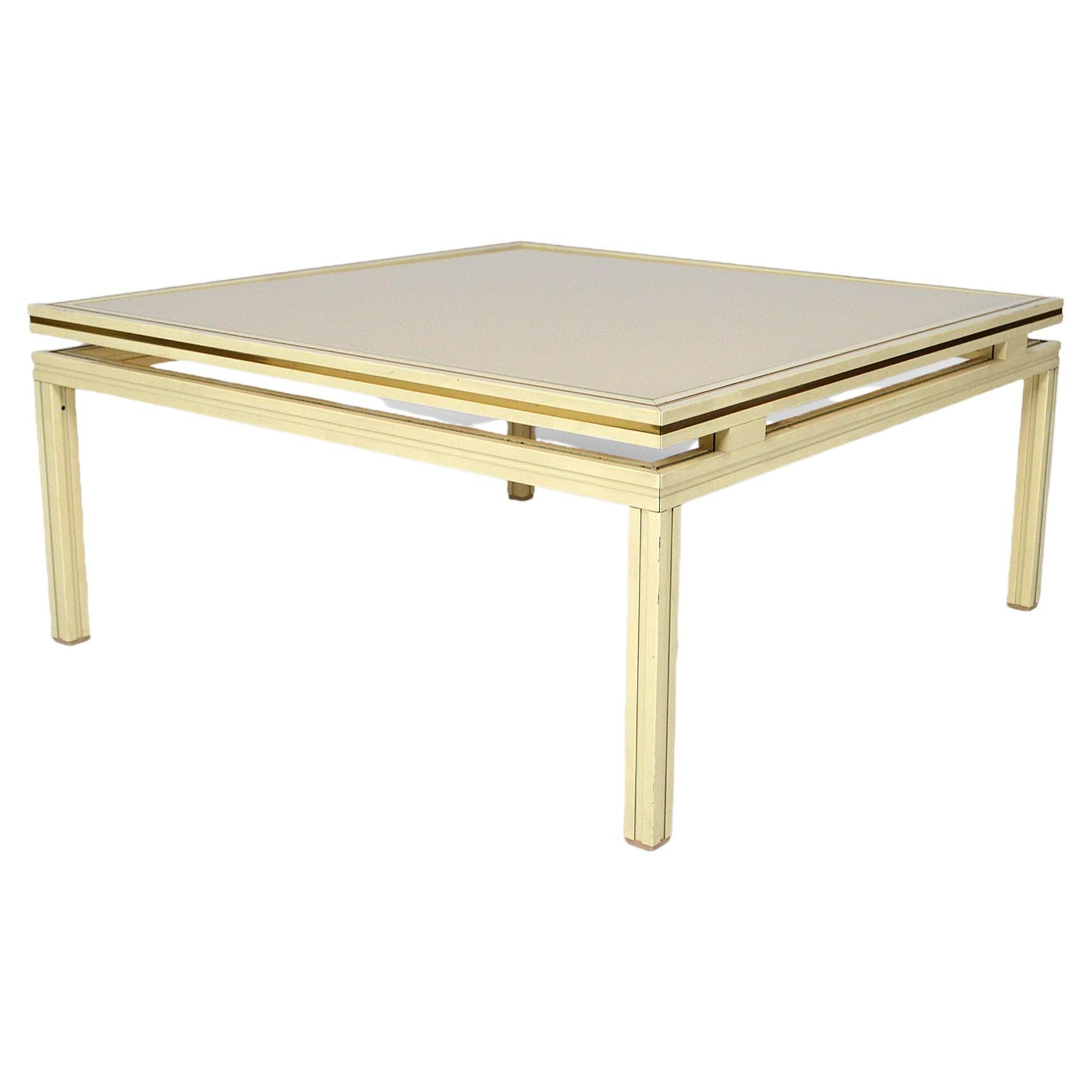 Square Coffee Table in Lacquered Aluminum by Pierre Vandel, France, 1970s For Sale