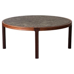 Square Coffee Table in Rosewood with a Slate Stone Table top, 1960’s 