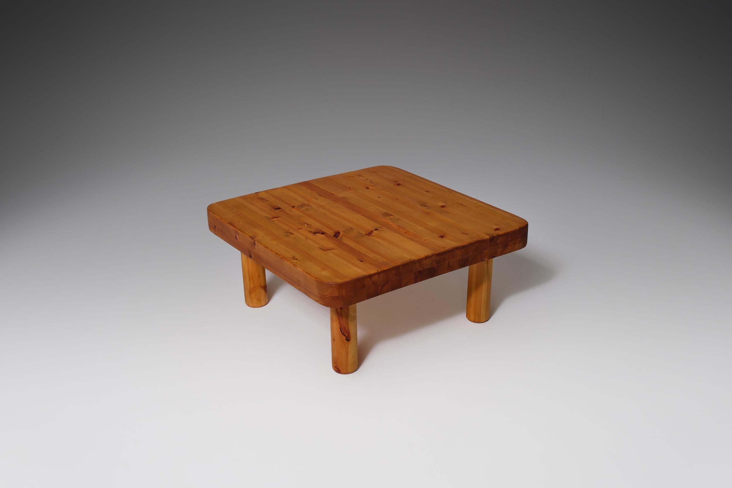 square pine coffee table