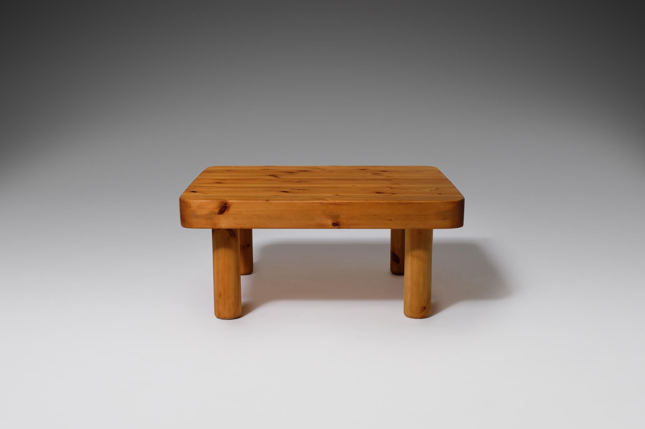 French Square Coffee Table in Solid Pine