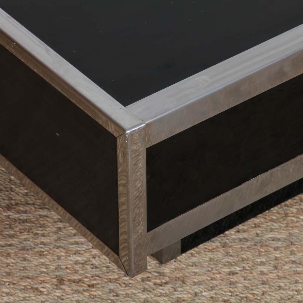 Square coffee table in the Willy Rizzo style, 1970s In Good Condition For Sale In MONTESSON, FR