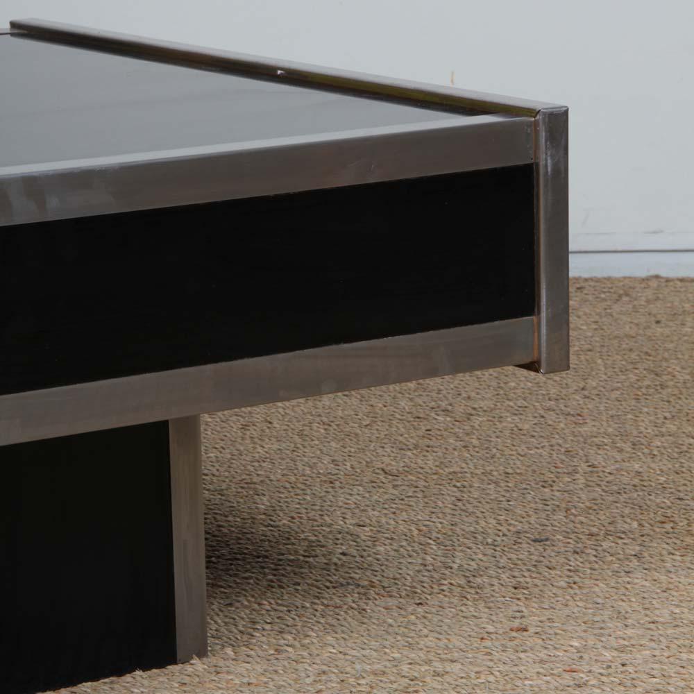 Late 20th Century Square coffee table in the Willy Rizzo style, 1970s For Sale